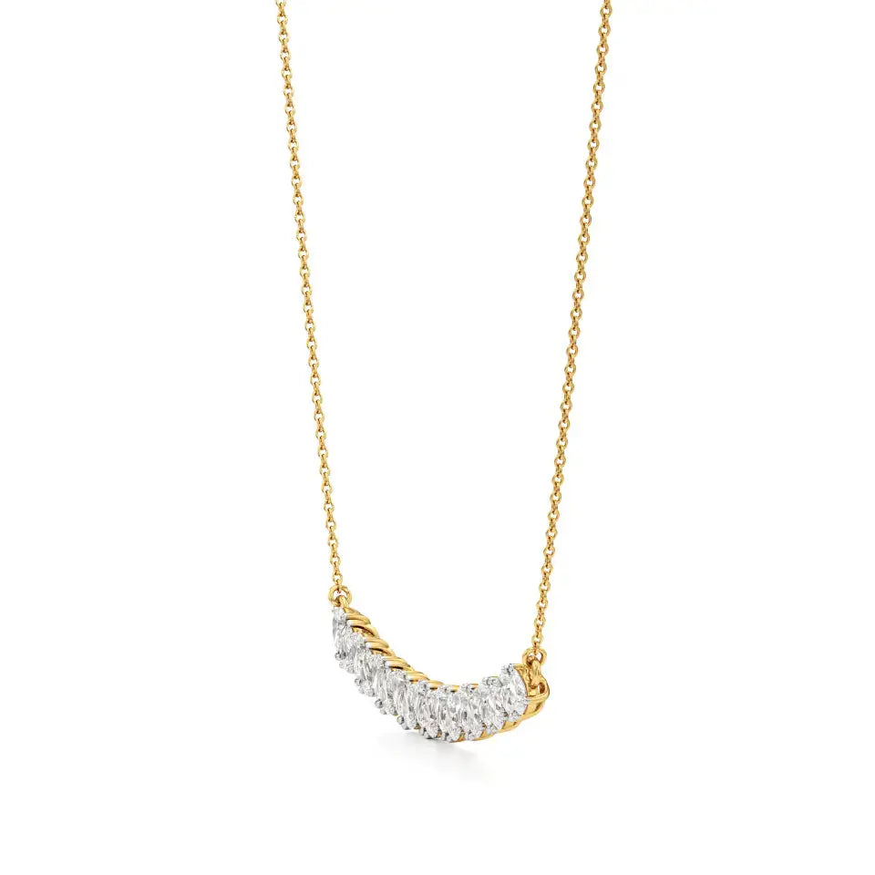 Noor | Pear Lab Grown Diamonds Bar Necklace - Nivara