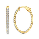 Mode | 32-Round Lab-Grown Diamond Inside-Outside Hoop Earrings - Nivara
