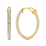 Mode | 32-Round Lab-Grown Diamond Inside-Outside Hoop Earrings - Nivara
