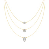 Elara | Pear, Round & Marquise Lab Grown Diamonds Triple Layered Necklace
