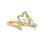 Flora | Round & Pear Lab-Grown Diamond Ring with Pav�� Accents - Nivara