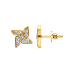 Flora | Round Lab-Grown Diamonds on Floral Design Studs - Nivara