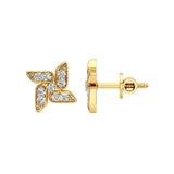 Flora | Round Lab-Grown Diamonds on Floral Design Studs - Nivara