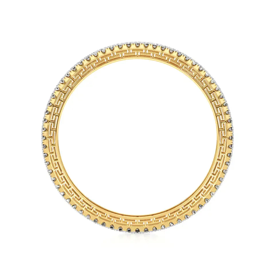 Ishar | Classic Round Lab Grown Diamonds Tennis Bangle - Nivara