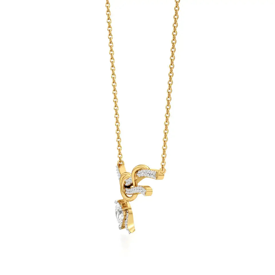 Mode | Pear & Round Lab Grown Diamonds with Lotus Motif Pendant - Nivara