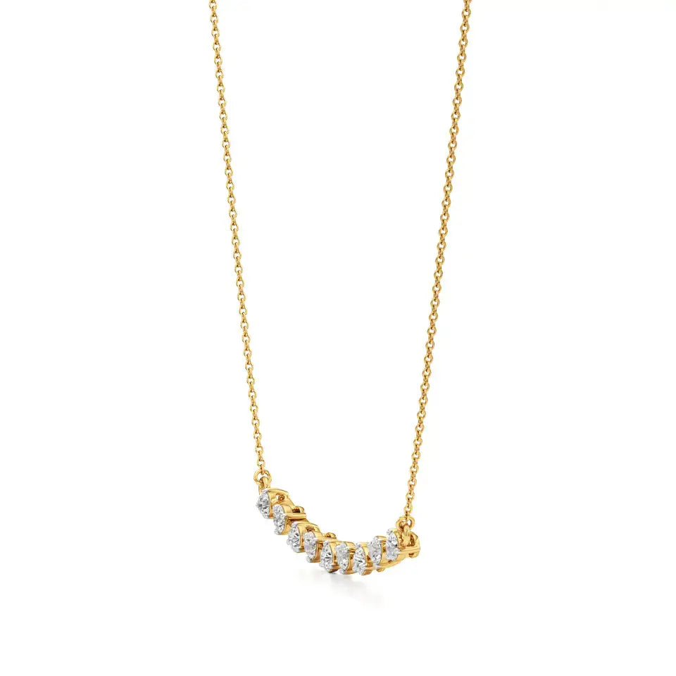Noor | Round Lab Grown Diamonds Bar Necklace - Nivara