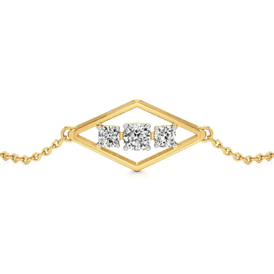 Aria | Trio Cushion-Cut Lab Grown Diamonds Chain Bracelet - Nivara