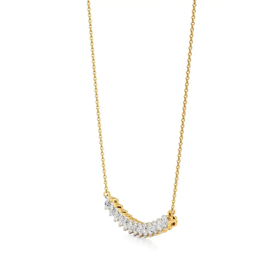 Noor | Round Lab Grown Diamonds Bar Necklace - Nivara