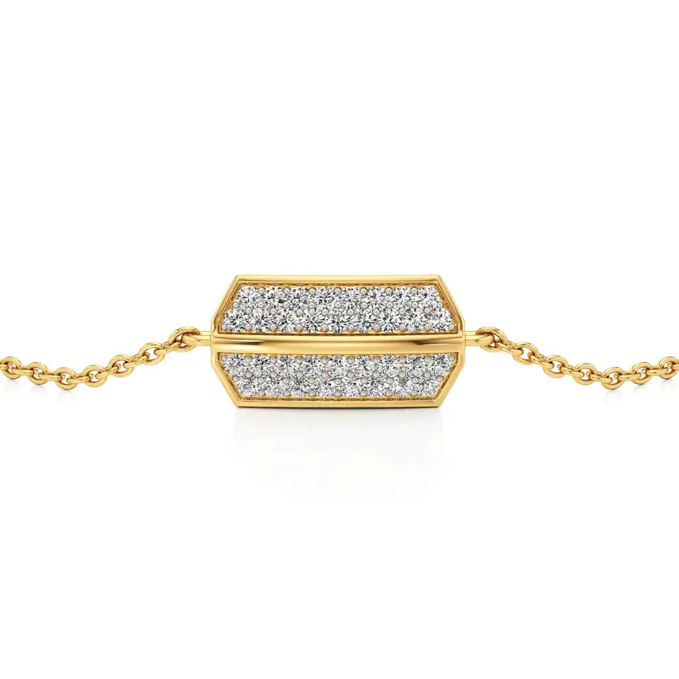 Rupak | Round Lab Grown Diamonds Clustered on Hexagon Charm Bracelet - Nivara