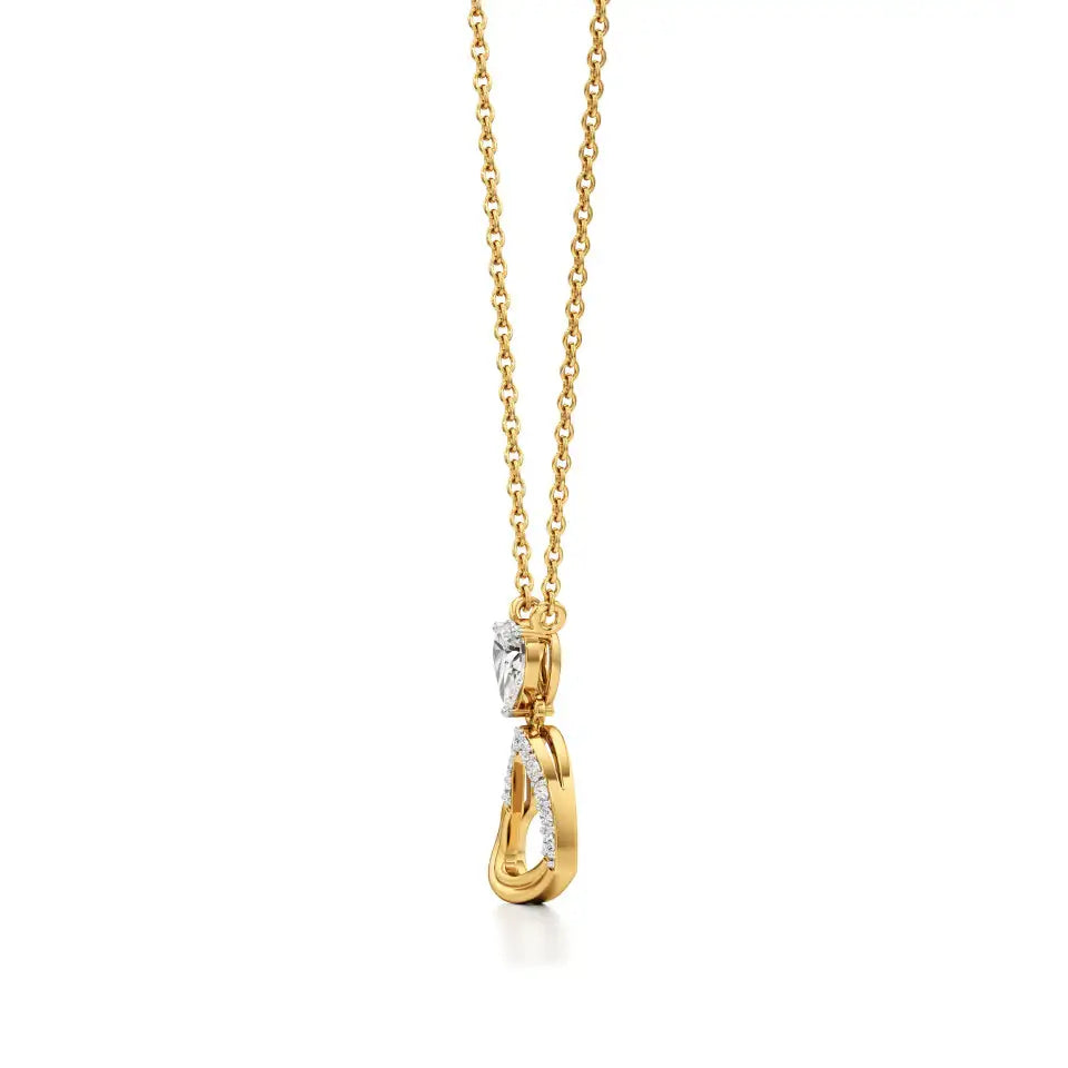 Sneh | Elegant Pear & Round Lab Grown Diamonds Pendant - Nivara
