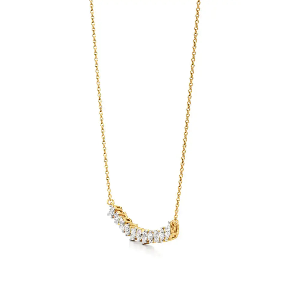 Anek | Multi-Shape Lab Grown Diamonds Bar Necklace - Nivara