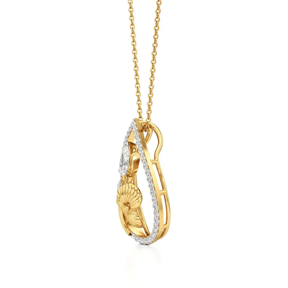 Flora | Pear & Round Lab Grown Diamonds Floral Pendant - Nivara