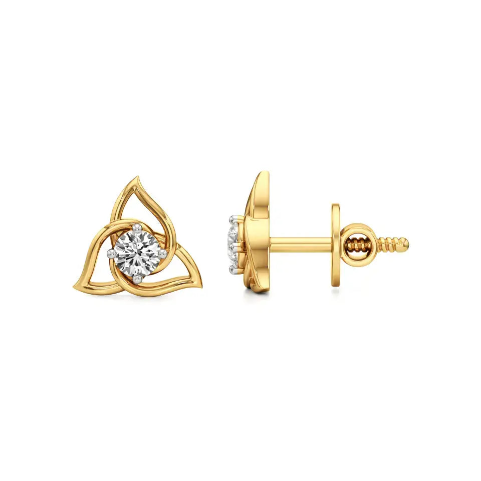 Flora | Round Solitaire Lab-Grown Diamond Studs - Nivara