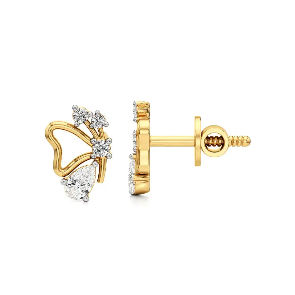 Vanya | Pear & Round Lab-Grown Diamonds Butterfly Studs - Nivara