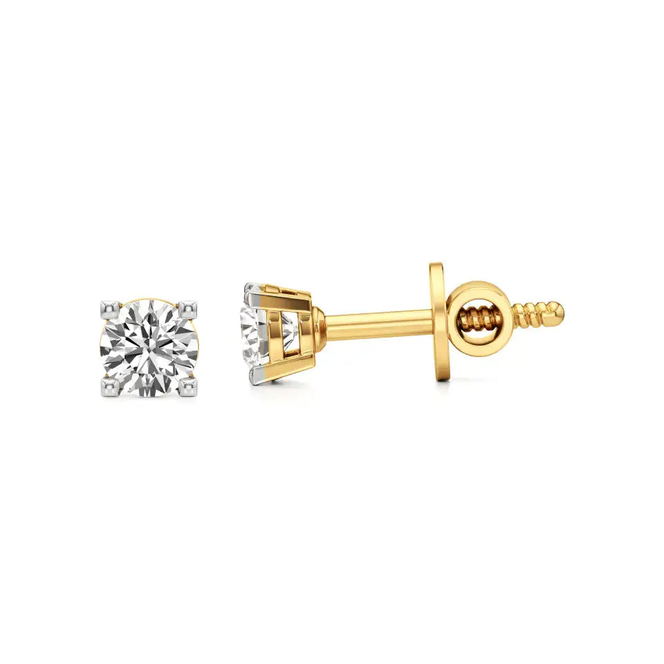 Thea | Four Prong setting with Round Lab-Grown Studs - Nivara