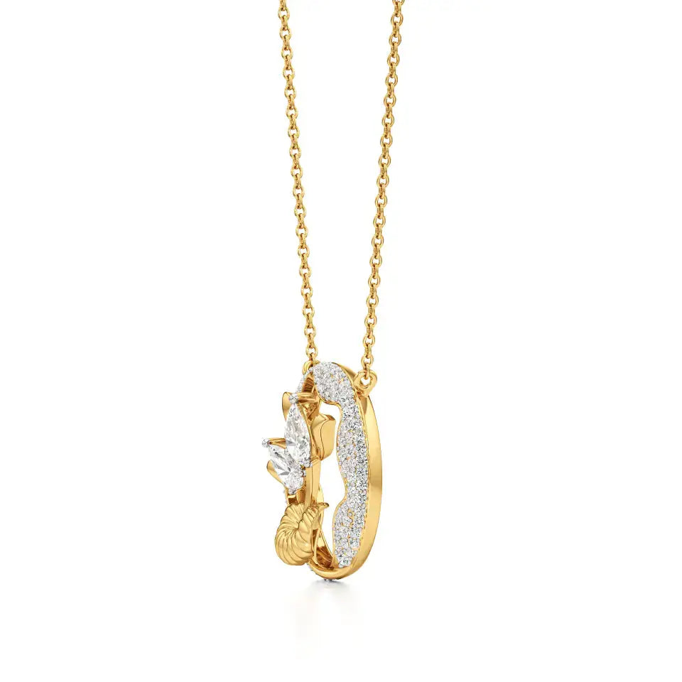 Flora | Classic Pear & Round Lab Grown Diamonds Floral Pendant - Nivara