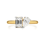 Toi et Moi | Pear & Emerald Lab-Grown Diamond Ring - Nivara