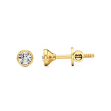 Mirage | Round Lab-Grown Diamond Studs with Bezel Setting - Nivara