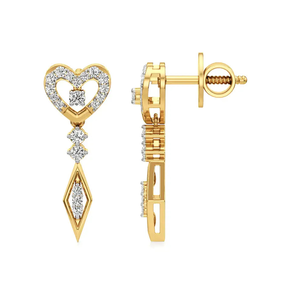 Sneh | Round Lab-Grown Diamonds Dangle Earrings - Nivara