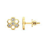 Flora | Round Lab-Grown Diamonds Floral Studs - Nivara