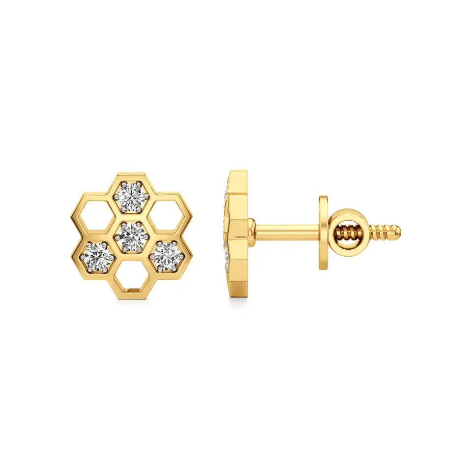 Flora | Round Lab-Grown Diamonds Floral Studs - Nivara