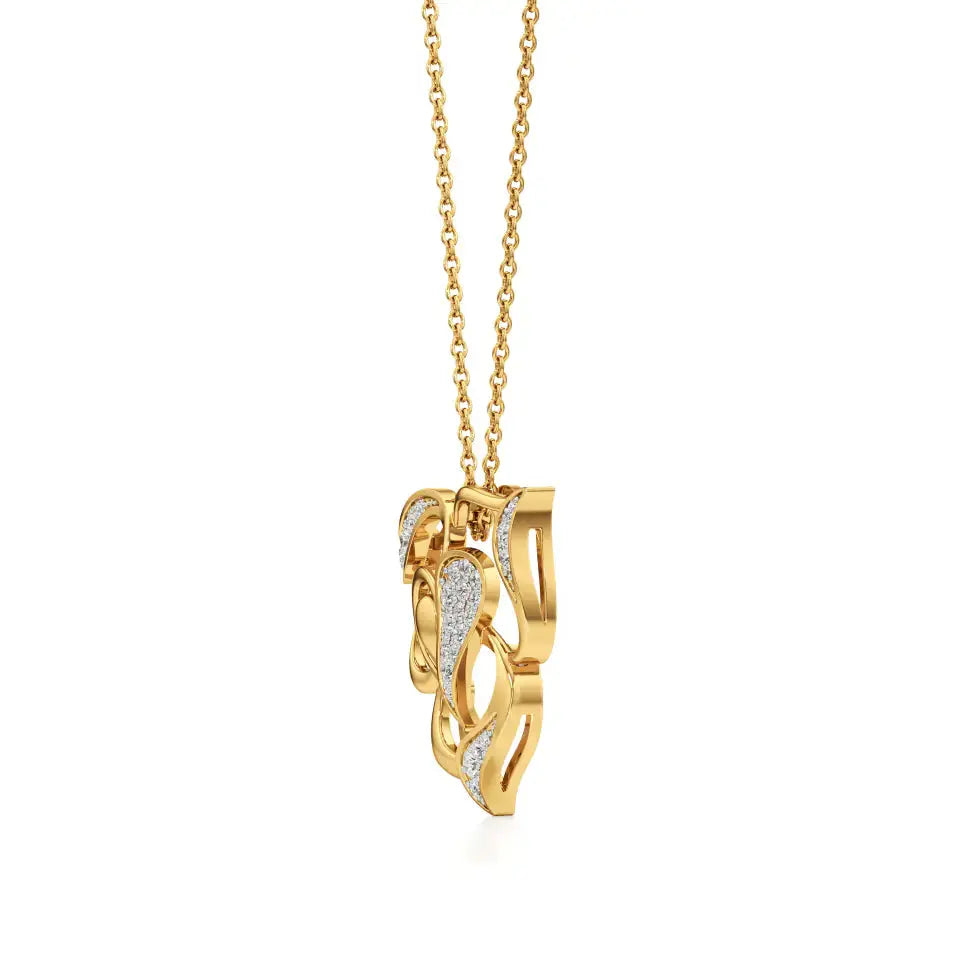 Sneh | Round Lab Grown Diamonds Heart & Petals Pendant - Nivara