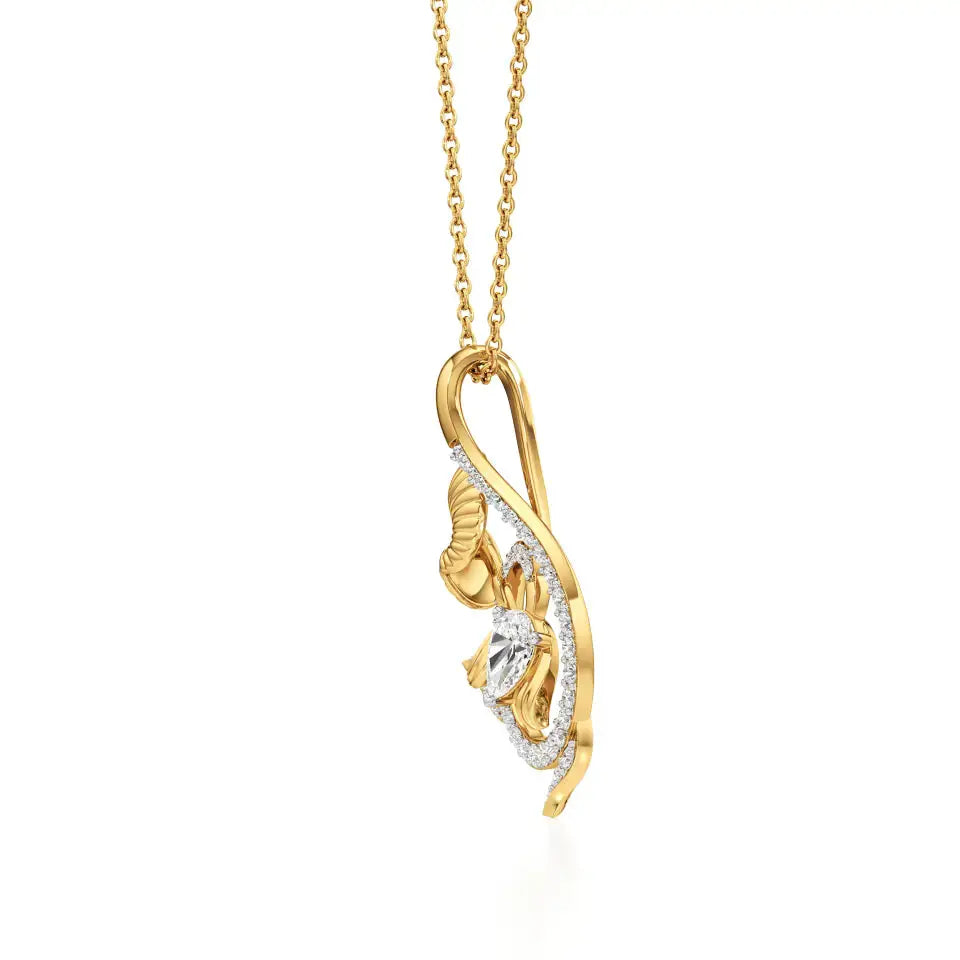 Mode | Pear & Round Lab Grown Diamonds Floral Pendant - Nivara