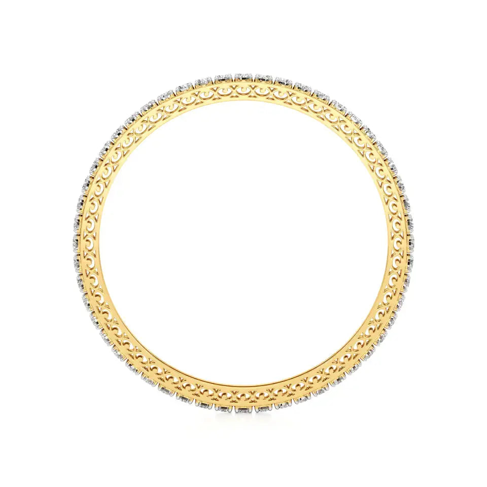 Ishar | Elegant Round Lab Grown Diamonds Tennis Bangle - Nivara
