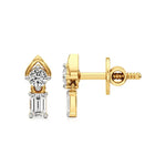 Mode | Round & Emerald Lab-Grown Diamond Drop Earrings - Nivara