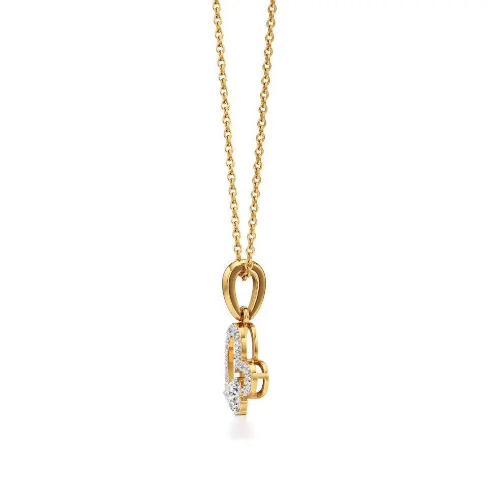 Sneh | Classic Heart & Round Lab Grown Diamonds Pendant - Nivara