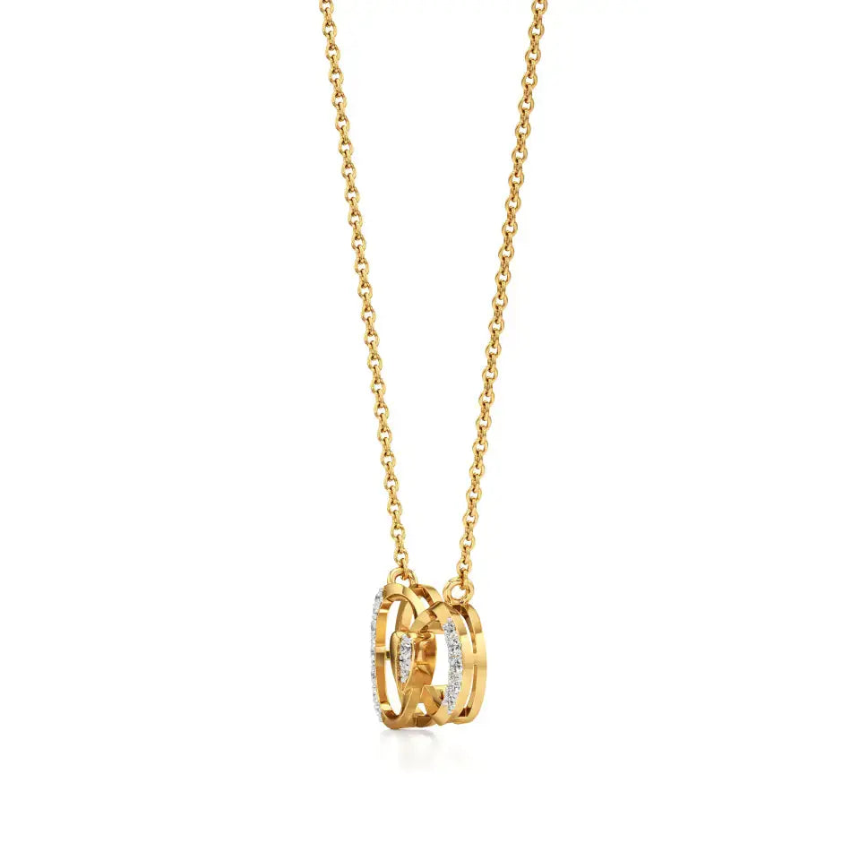 Sneh | Round Lab Grown Diamonds Loop Heart Pendant - Nivara