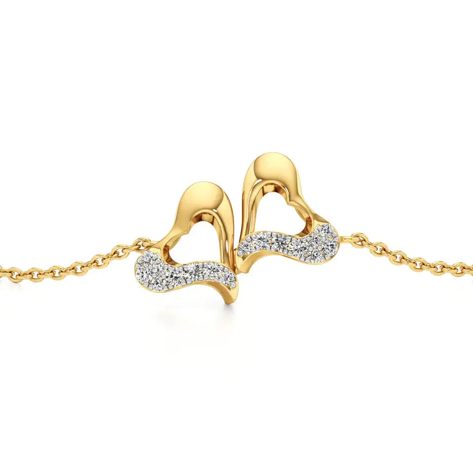 Sneh | Elegant Duo Heart Chain Bracelet - Nivara