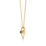 Sneh | Round Lab Grown Diamonds with Round Ruby Accent Heart Pendant - Nivara