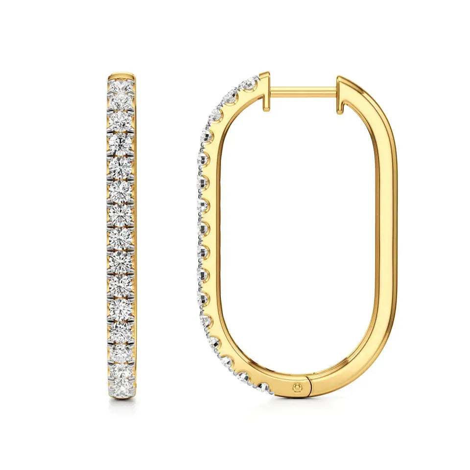 Mode | Round Lab-Grown Diamond Sleek Hoop Earrings - Nivara