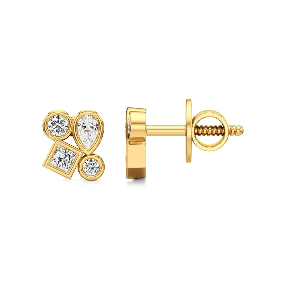 Celestia | Princess, Round and Pear Lab-Grown Diamonds Studs - Nivara