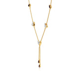 Sneh | Pear-Cut Ruby & Round Lab Grown Diamonds with Heart Motif Necklace