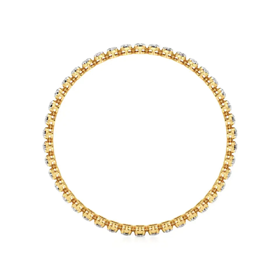 Ishar | Round Lab Grown Diamonds Buttercup Setting Tennis Bangle - Nivara