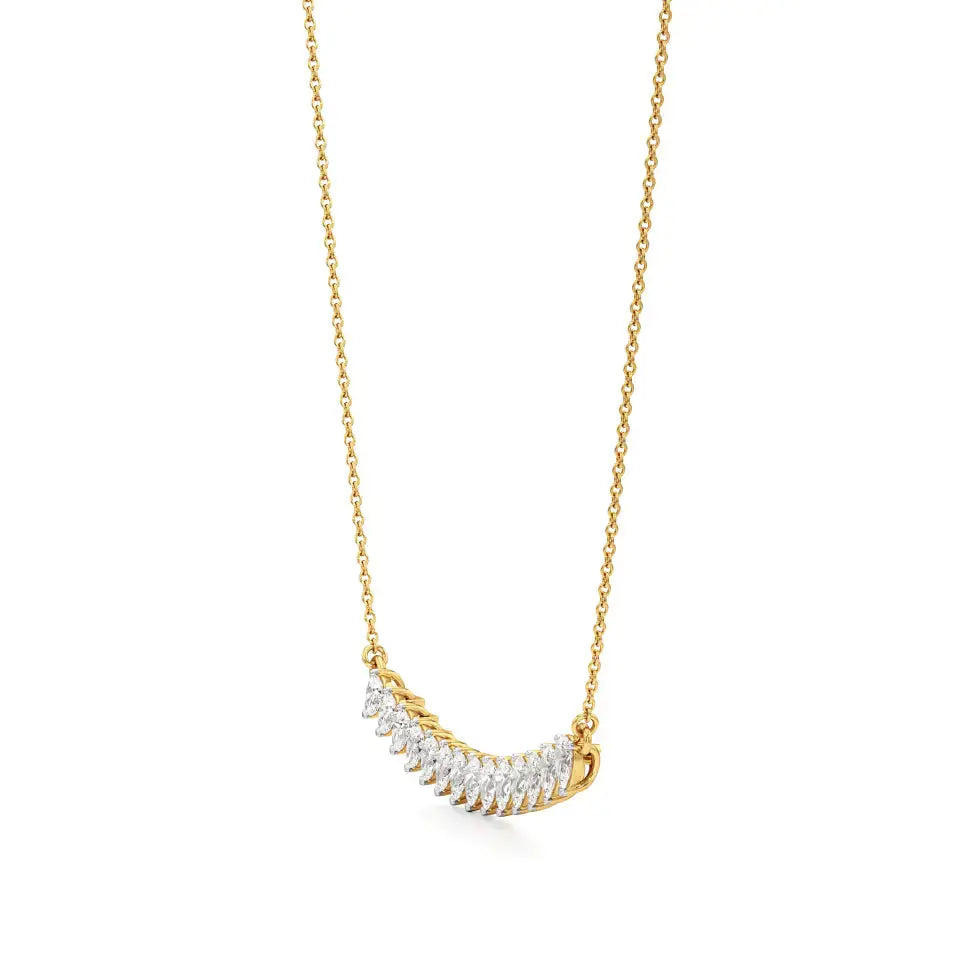 Noor | Pear Lab Grown Diamonds Bar Necklace - Nivara