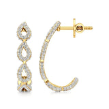 Jess | Round Lab-Grown Diamonds J-Shaped Hoops - Nivara