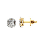 Mira | Cushion Solitaire with Halo Lab-Grown Diamond Studs - Nivara