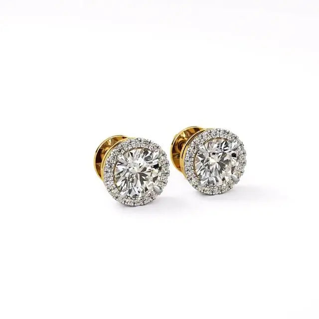 Sol | Round Solitaire with Halo Studs - Nivara
