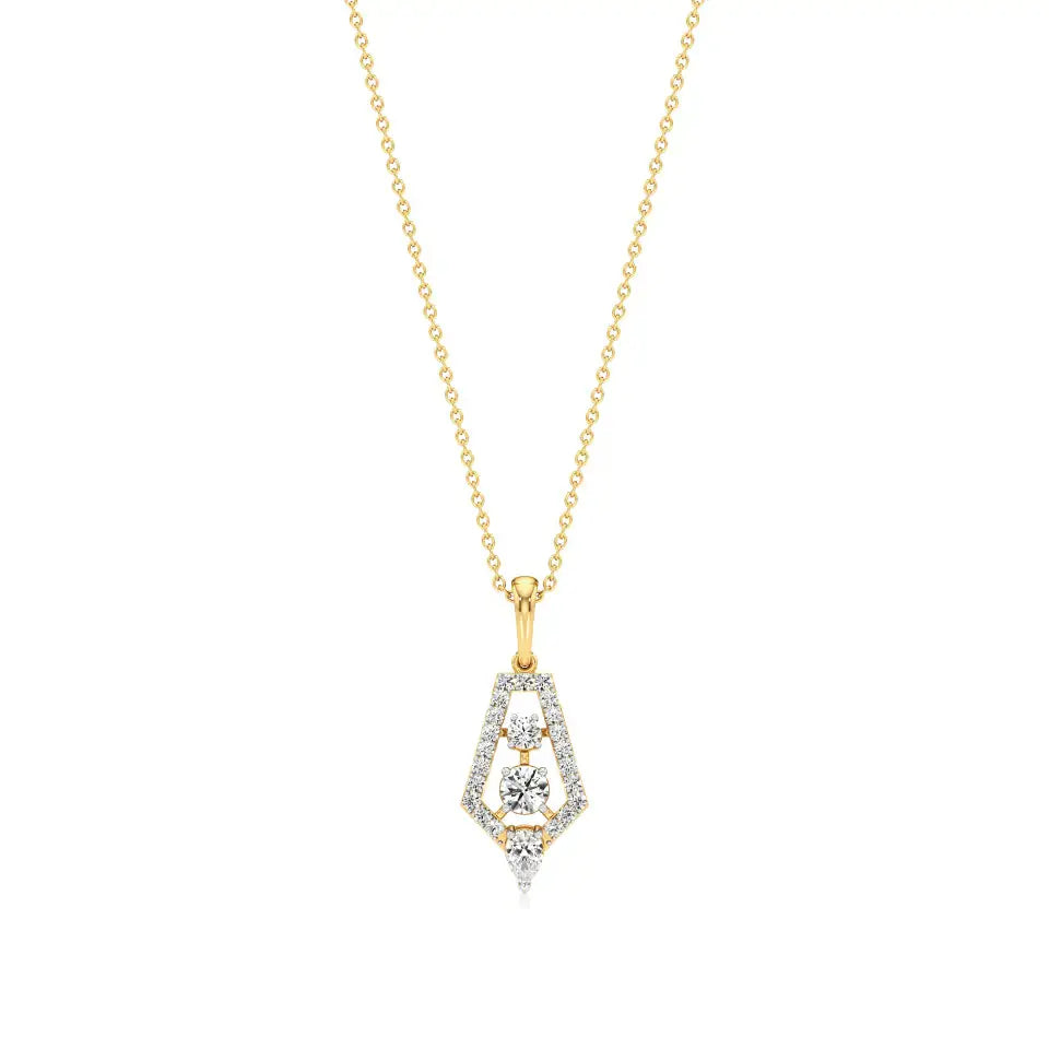 Mode | Pear & Round Lab Grown Diamonds Pendant - Nivara
