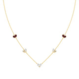 Sneh | Pear-Cut Ruby & Lab Grown Diamonds Heart Motif Necklace