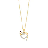Sneh | Elegant Round Lab Grown Diamonds with Ruby Accent Heart Pendant - Nivara