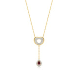 Sneh | Pear-Cut Ruby & Round Lab Grown Diamonds Necklace