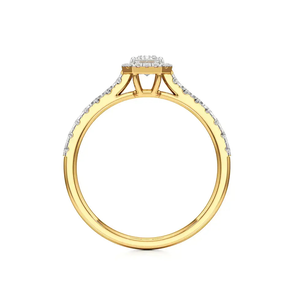 Mira | Emerald Lab-Grown Diamond Halo Ring - Nivara