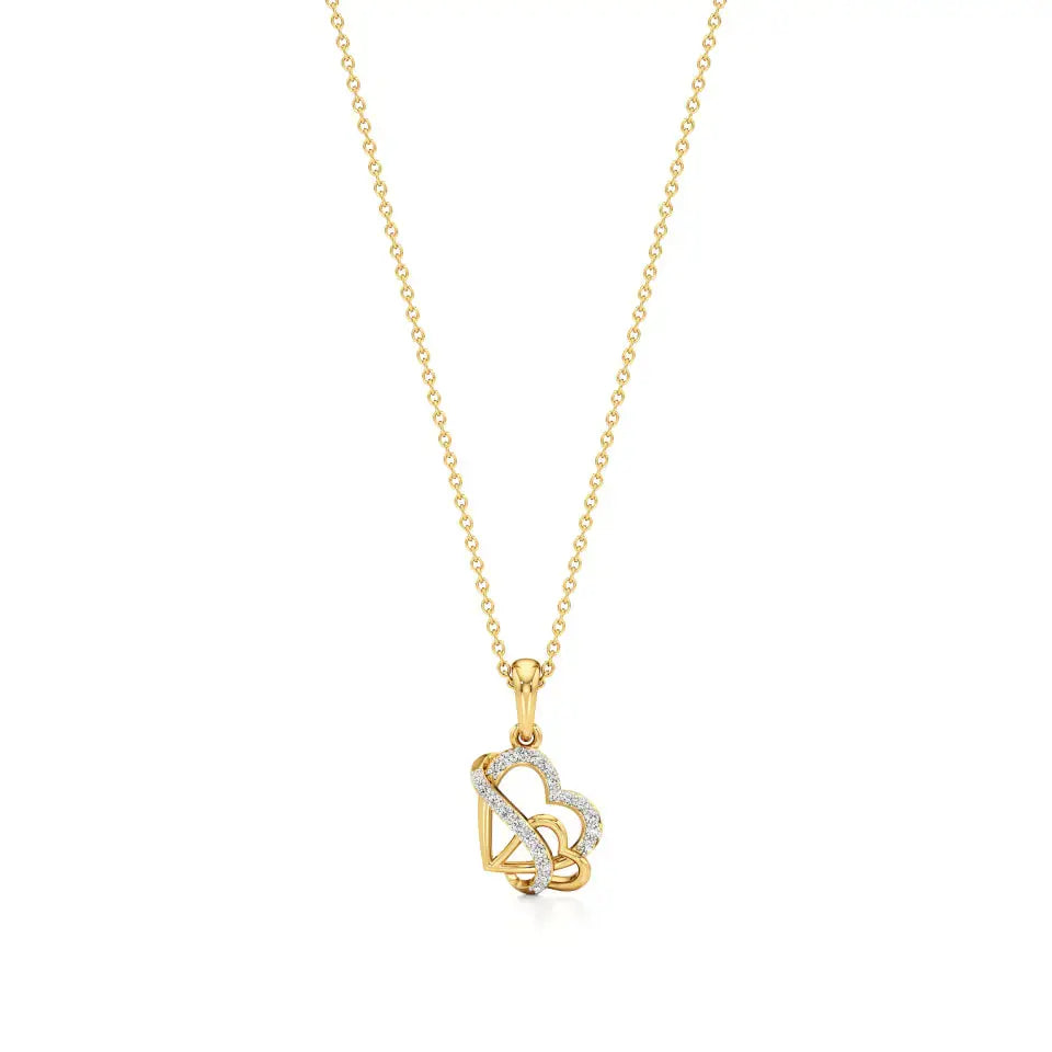 Sneh | Round Lab Grown Diamonds Heart Pendant - Nivara