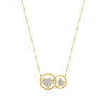 Sneh | Elegant Round Lab Grown Diamonds Dual Heart Pendant - Nivara