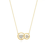 Sneh | Elegant Round Lab Grown Diamonds Dual Heart Pendant - Nivara