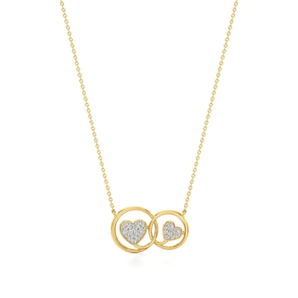Sneh | Elegant Round Lab Grown Diamonds Dual Heart Pendant - Nivara